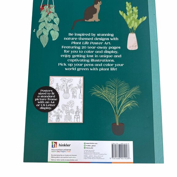 Plant Life Poster Art Coloring Book Tear-Away Nature Designs 20 Pages By Hinkler - Picture 2 of 2